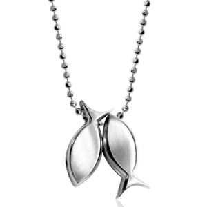 Alex Woo Sterling Silver Fishes / Pisces charm and 16”sterling silver necklace
